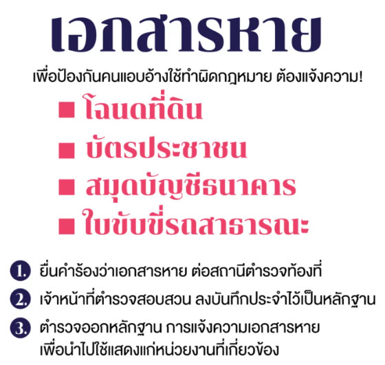 เอกสารที่ดินหาย